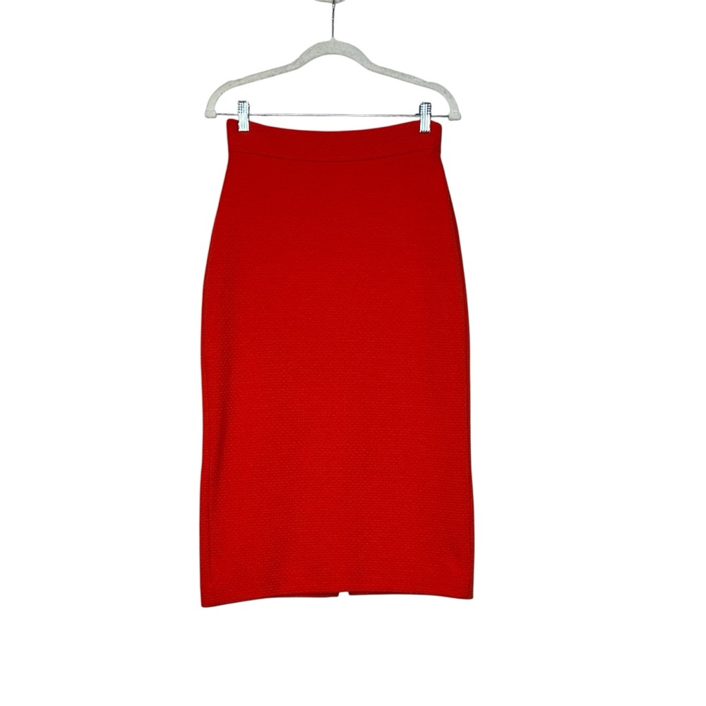 Ann Taylor Poppy Red Midi Pencil Skirt | size 4
